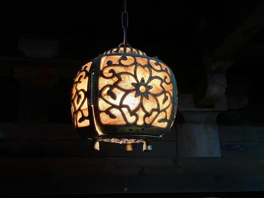 Pompoen glazen vloerlamp voor restaurants